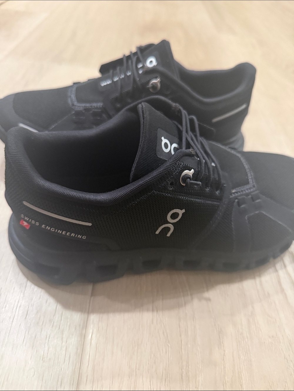 On Running Black Cloud Sneakers with Reflective Accents